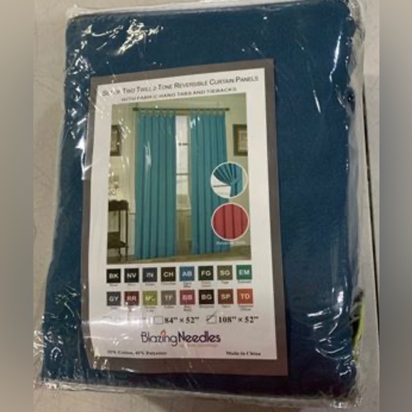 Blazing Needles 108”Twill Insulated Blackout 2 Tone Reversible Curtain Panel Pr - Picture 3 of 5